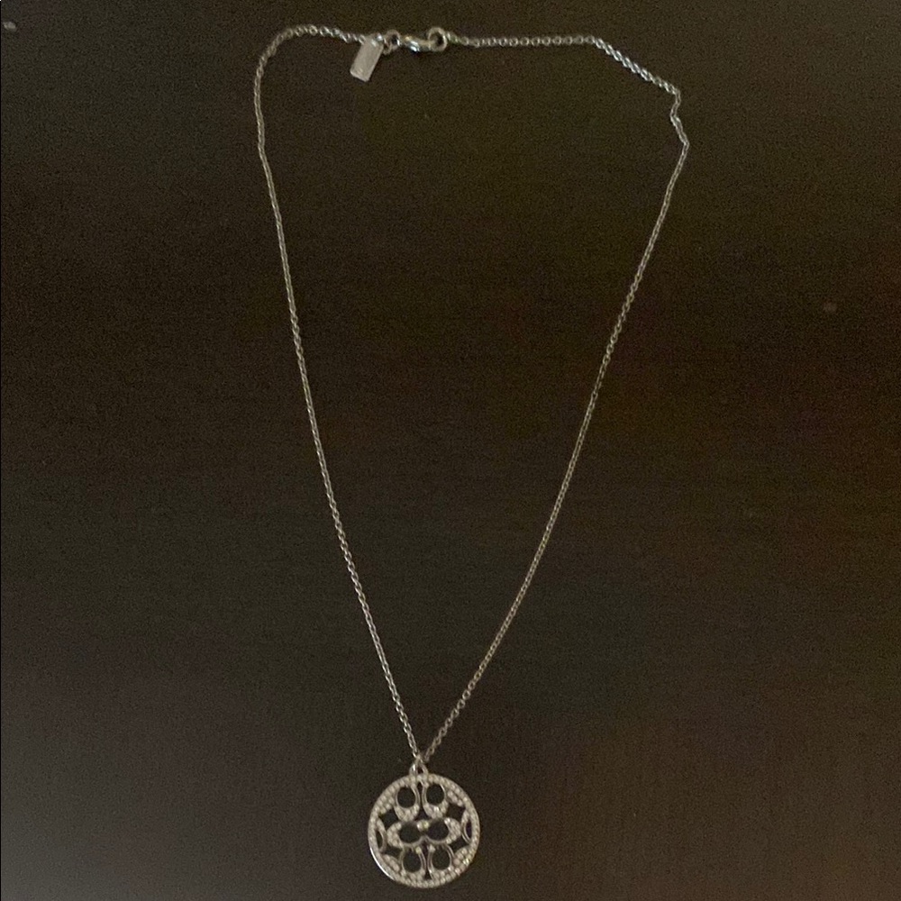 Elegant Coach Silver Pendant Necklace